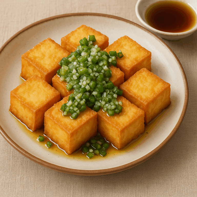 5 分鐘完成！香酥豆腐佐苦茶油蔥鹽，簡單又健康的家常美味